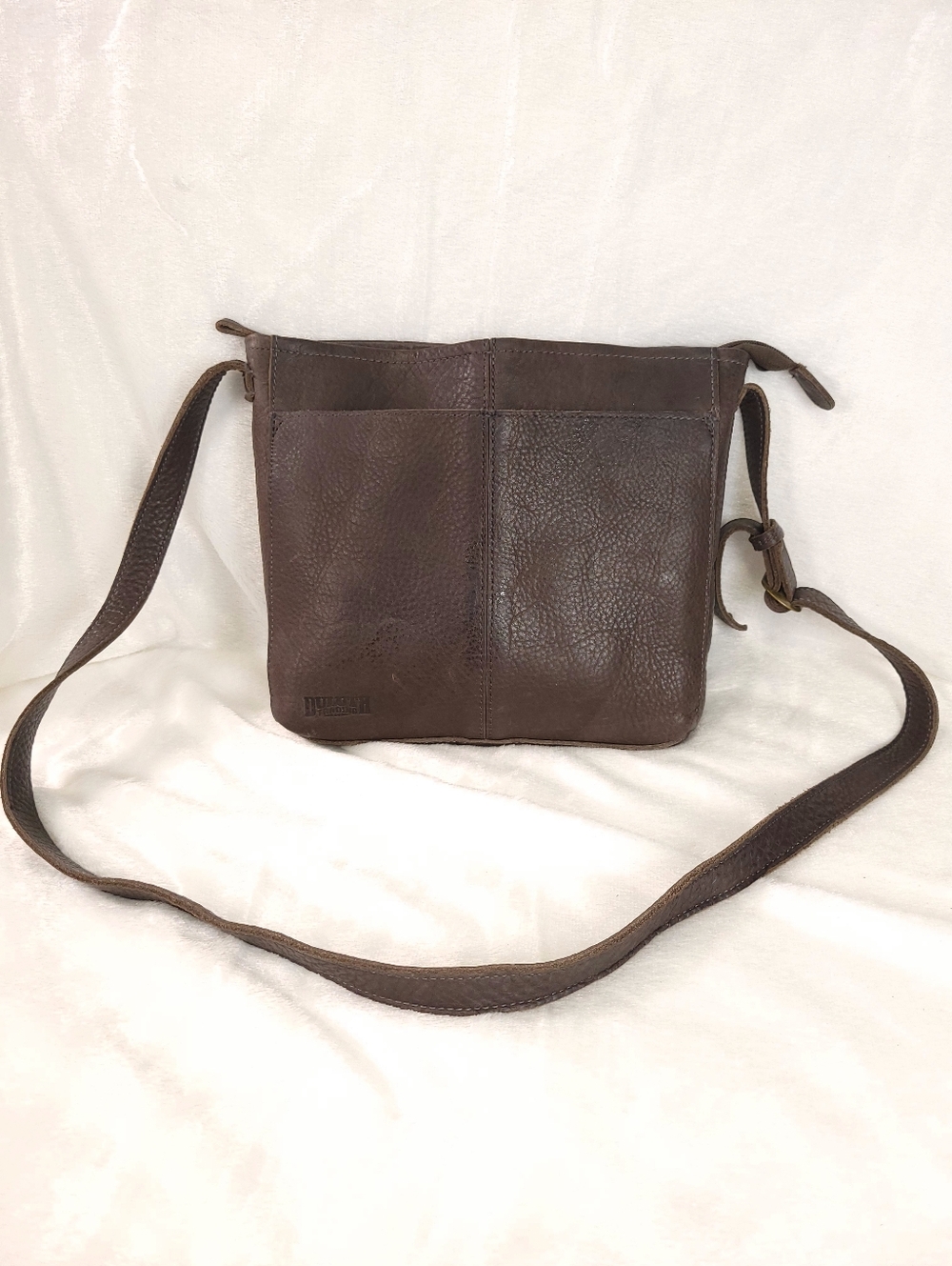 Duluth Trading Co Lifetime Full Grain Leather Crossbody Bag Dark Brown